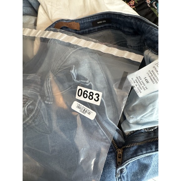 JUDY BLUE High Waist Side Braid Detail Crop Wide Leg Jeans 14W Western Boho - Picture 5 of 9